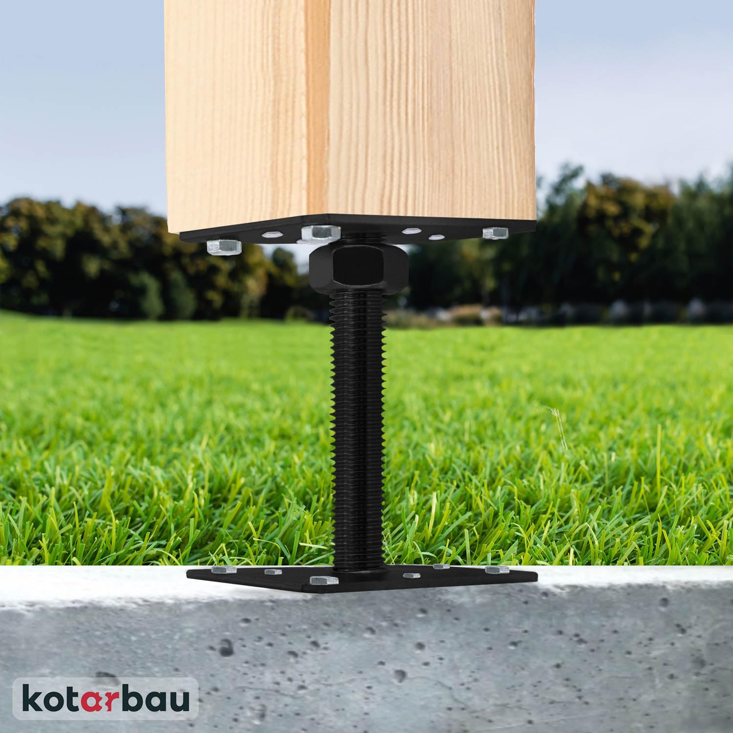 KOTARBAU® 4 Stk Pfostenträger pulverbeschichtetem Stahl 160x160x250mm Anthrazit Pfostenträger Einschlaghülse höhenverstellbar Zaunpfosten Aufschraubhülse Bodenhülse Balkenschuh Bodenanker Balkenschuhe