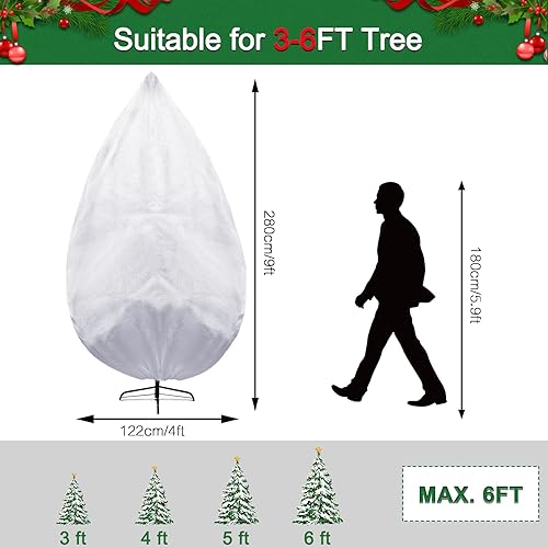 Miniatura 3 de Onesing Bolsa de almacenamiento para árbol de Navidad, 9 x 4 pies, cubierta blanca a prueba de polvo para árbol de Navidad para almacenamiento