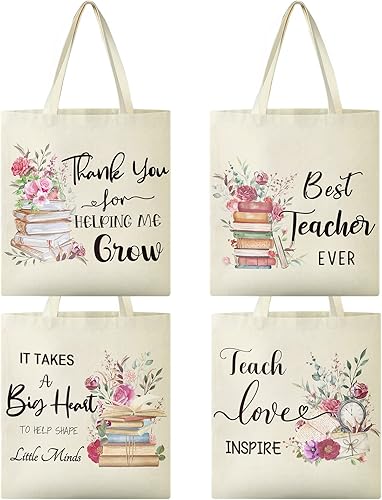 Cunno 4 piezas de regalos inspiradores para empleados y profesores, arcoíris, bolsas reutilizables, regalo de agradecimiento a granel para mujeres