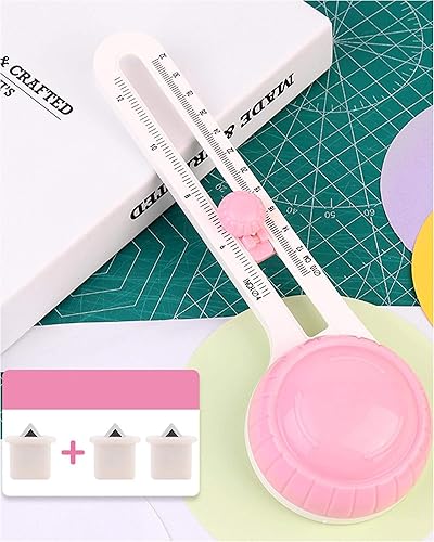Oythiem Herramienta de corte circular para manualidades de papel, cortador giratorio con 3 cuchillas reemplazables para álbumes de recortes,