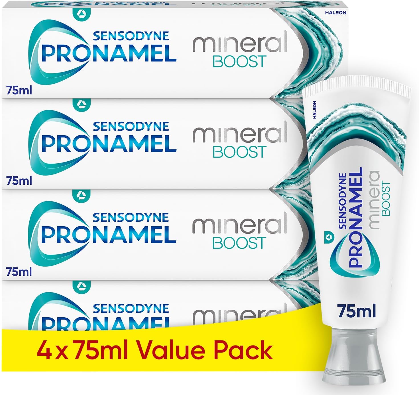 Pronamel Toothpaste Mineral Boost, Enamel Repair Toothpaste Multipack, Refreshing Peppermint, 4x75 ml