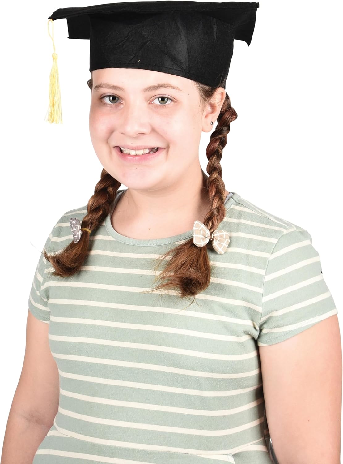 U. S. Toy Kindergarten Black Graduation Caps w/Gold Tassel, Preschool Graduation Cap for Boys and Girls, Customizable, Teacher Supplies, 12-Pack, 3 Years & Older