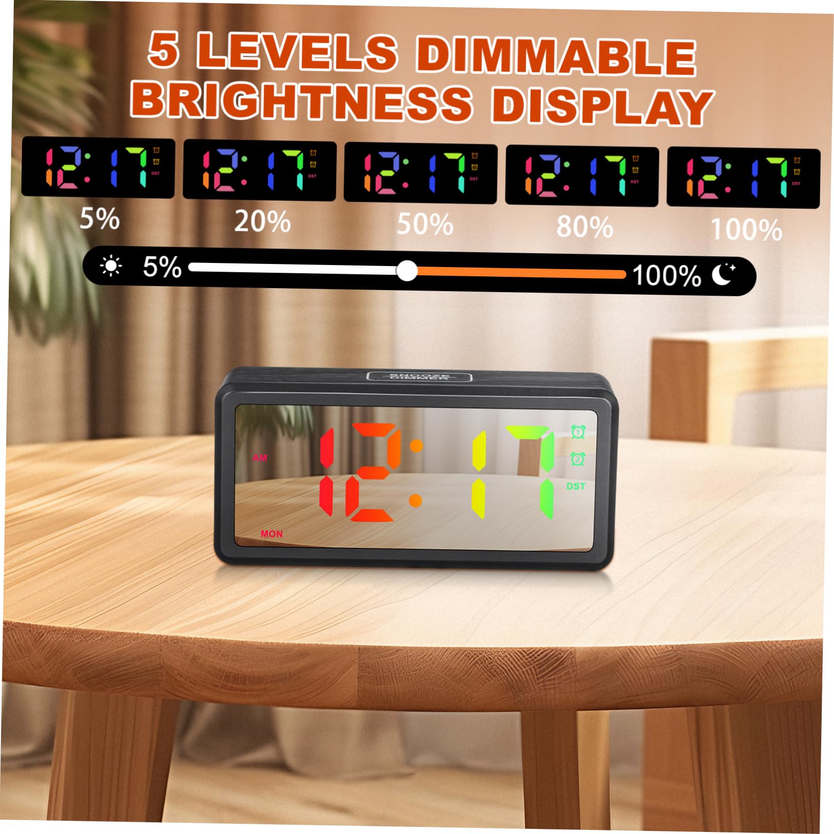 Orologio in Con Illuminazione Rgb Per Camera Da Display Led Regolazione Manuale Legale Orologio Da Per Scrivania