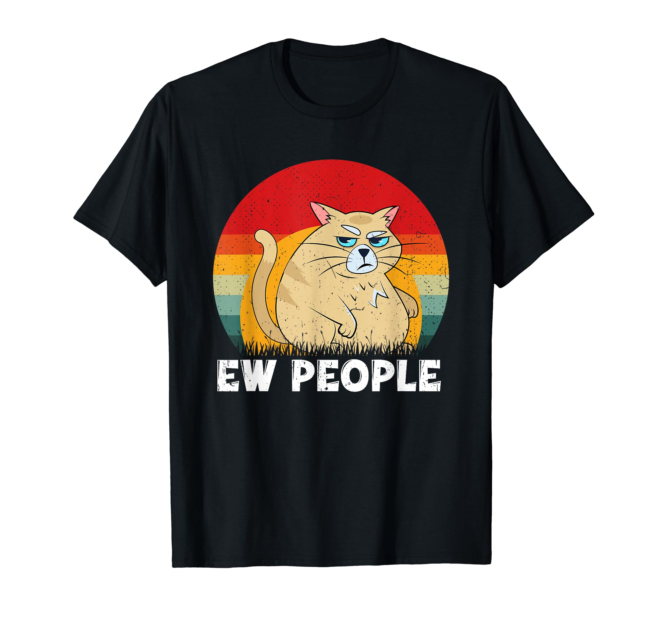 Ew People Funny Cat with Funny Introvert Cat Design T-Shirt