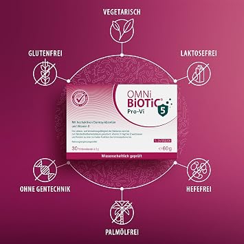 OMNi BiOTiC Pro-Vi 5 5 Bacteria Professionals + Vitamin D for Your Immune System For Daily Use Vegetarian Gluten Free Lactose Free Powder 14 Sachets