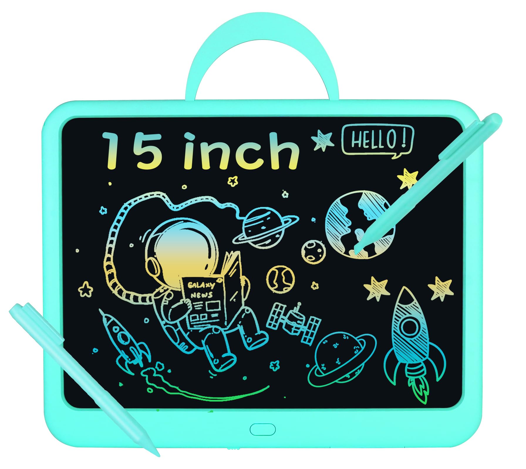 LCD Writing Tablet for Kids 15 Inch，Colorful Doodle Boards Drawing Pad Toys for Kids Reusable Electronic Doodle Pad，Educational Toys Gifts for 3-6 7 8 9-12 Year Old Girls Boys (Blue)