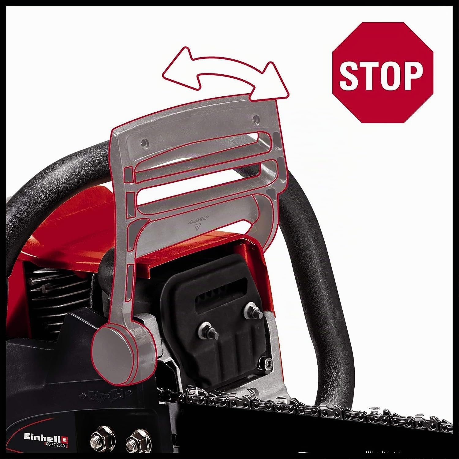 Einhell GC-PC 2040 I - Motosierra de gasolina (2000 W, longitud de corte: 39cm, velocidad de corte: 21m/s, 11500rpm, espada y cadena de calidad OREGON)(ref. 4501851)