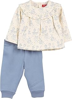 جونيور طقم بيجامة بناتي مطبوع باكمام طويلة (تي شيرت وبنطلون) (عبوة من قطعة واحدة)