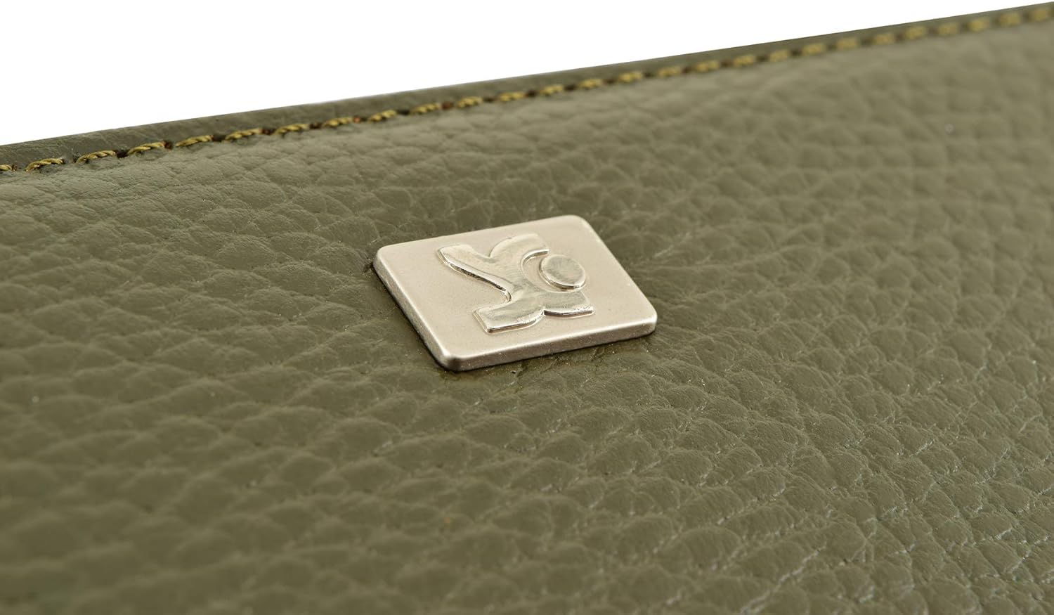 Suncase Women's Leather Wallet with Zip Wallet, Full grain khaki. (Green) - 161741427, Reißverschluss - Image 5