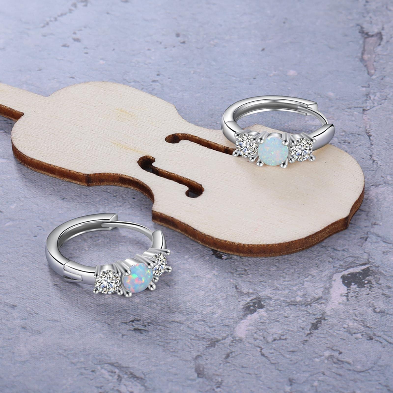 Opal Ohrringe Echt 925 Sterling Silber Creolen Für Frauen Runde Kreis Ohrringe Hochzeit Statement Schmuck