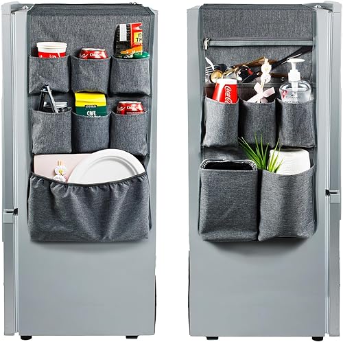 Miniatura 1 de Organizador doble sobre el refrigerador para dormitorio y oficina, organizador de nevera, artículos esenciales de habitación para estudiantes