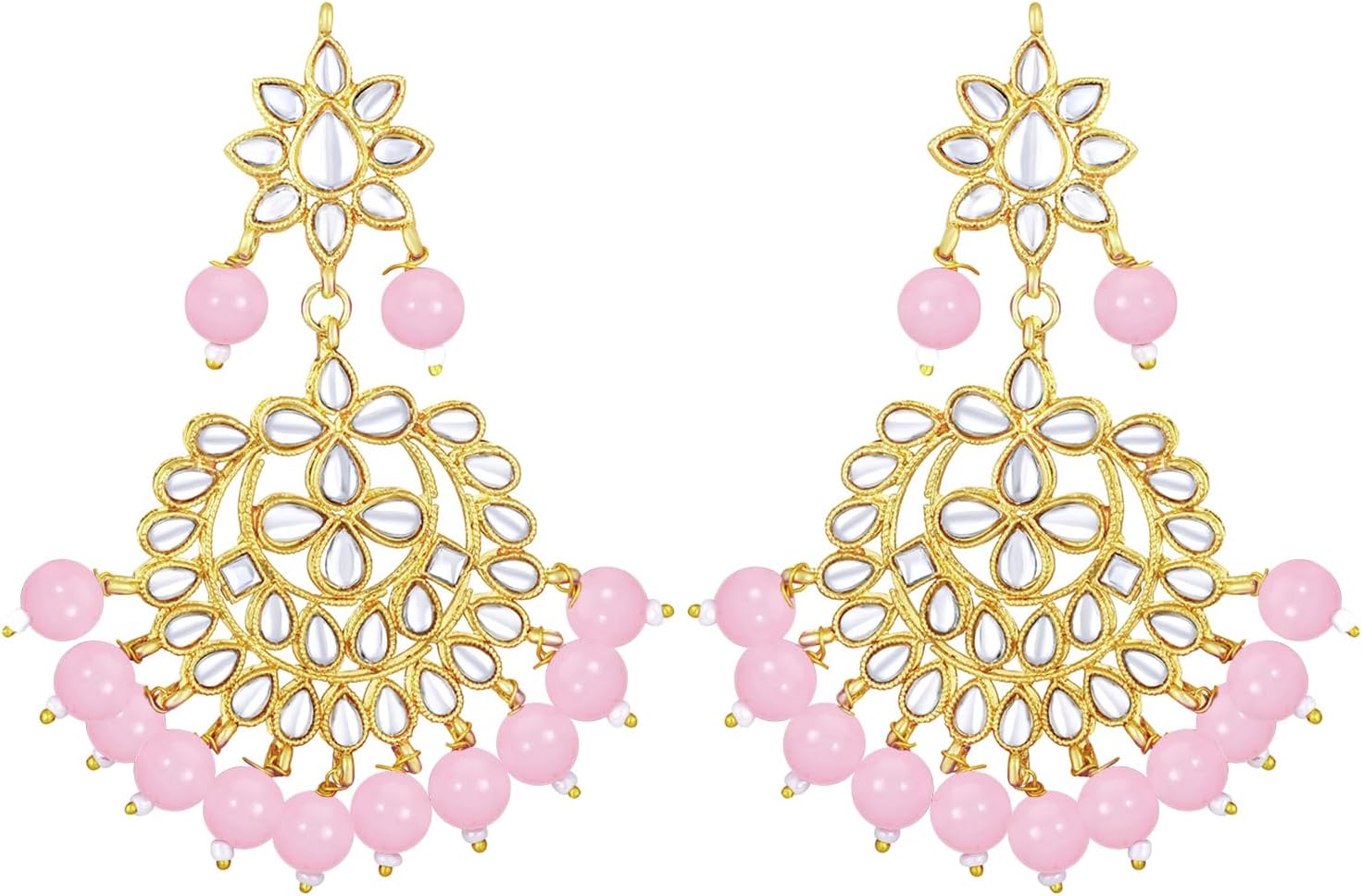 Aheli Indian Blue Color Beaded Necklace Dangle Earrings Maang Tikka Indian Bollywood Style Fashion Ethnic Bharatanatyam jewellery set Gift for Women - Image 6