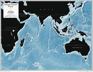 National Geographic Indian Ocean Floor Wall Map - 28 x 22 inches - Laminated