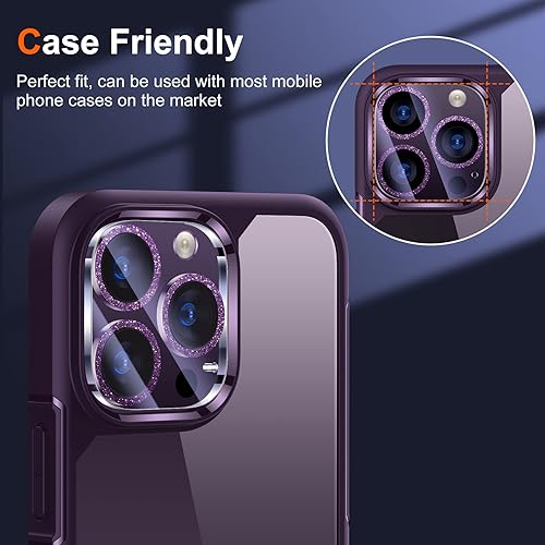 Miniatura 581 de UniqueMe [Paquete de 3 protectores de lente de cámara compatibles con iPhone 14 Pro Max/iPhone 14 Pro, vidrio templado, [compatible con fundas]