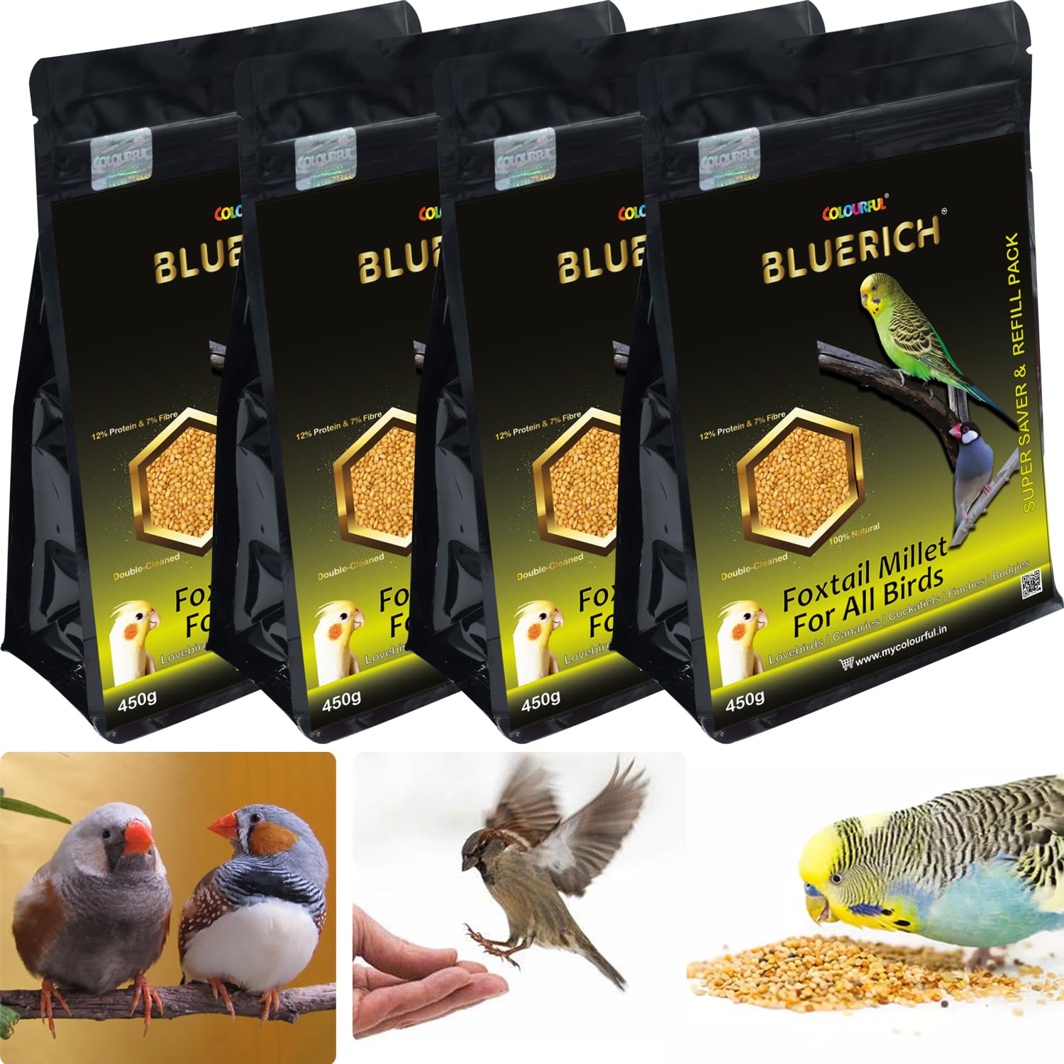 Colourful - Natural & Healthy Seeds | Kangni Seeds | Thenai | Thene | Korralu | Daily Bird Food for Canaries, Finches, Waxbills, Budgies, Lovebirds, Cockatiels, Parrots(Foxtail Millet, 1.8kg) (B07J66D1BR) Amazon Price History, Amazon Price Tracker