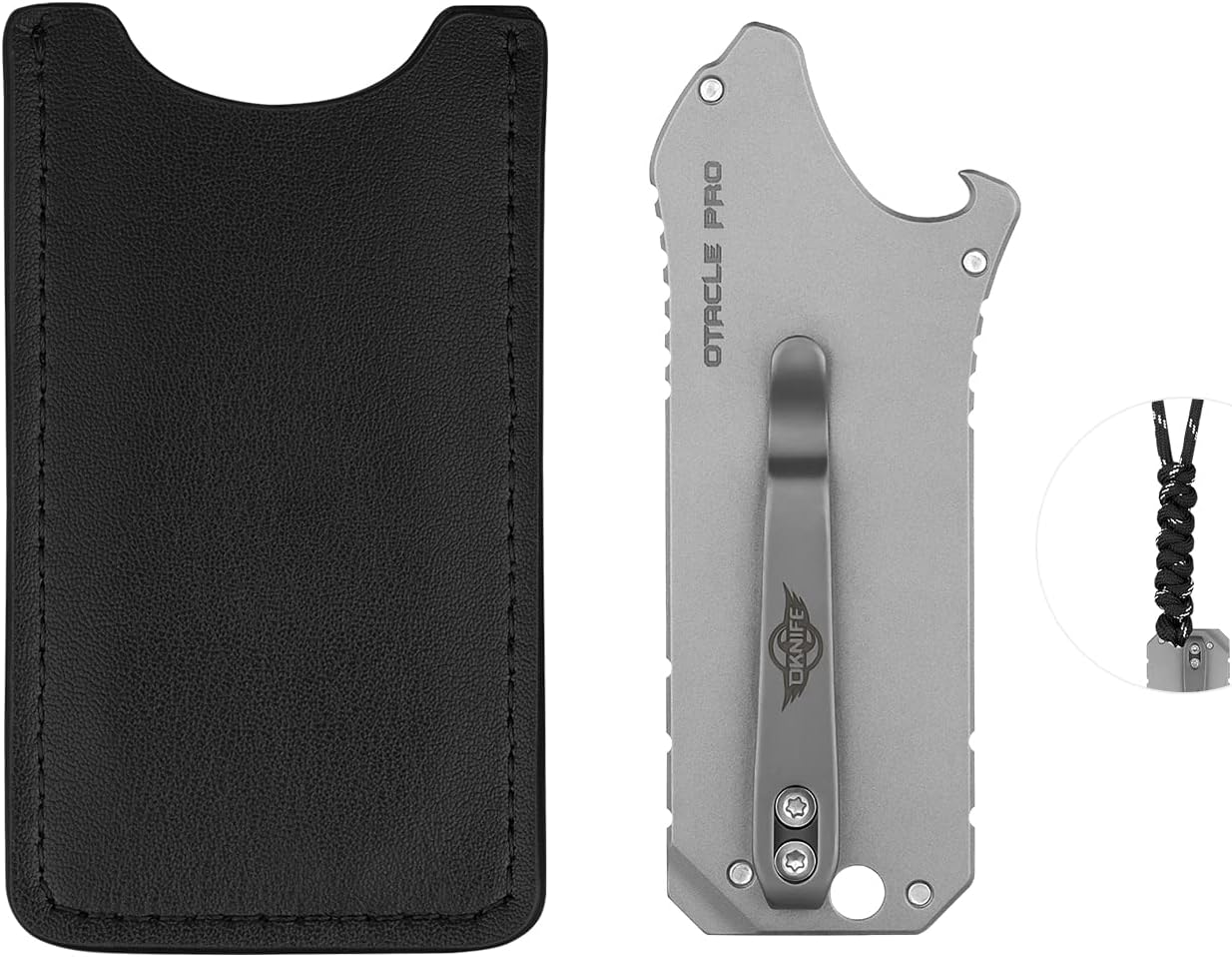 OKNIFE Otacle Pro Ti Titanium Pocket Utility Tool with Bottle Opener, Hex Wrench and Mini Pry Bar