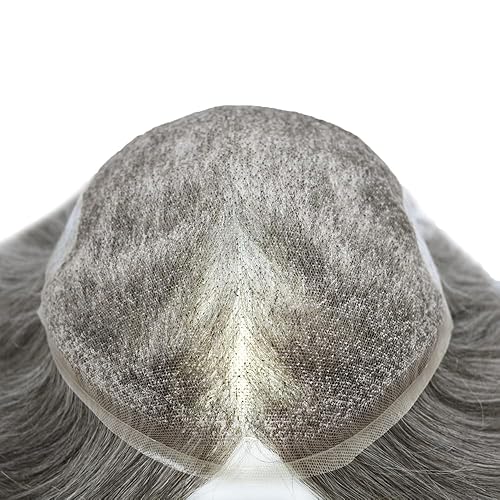 Miniatura 5 de RESHE Toupee para hombres pieza de cabello humano real, sistema de reemplazo de cabello de encaje suave para hombre, sistema de pelo tupé, protesis