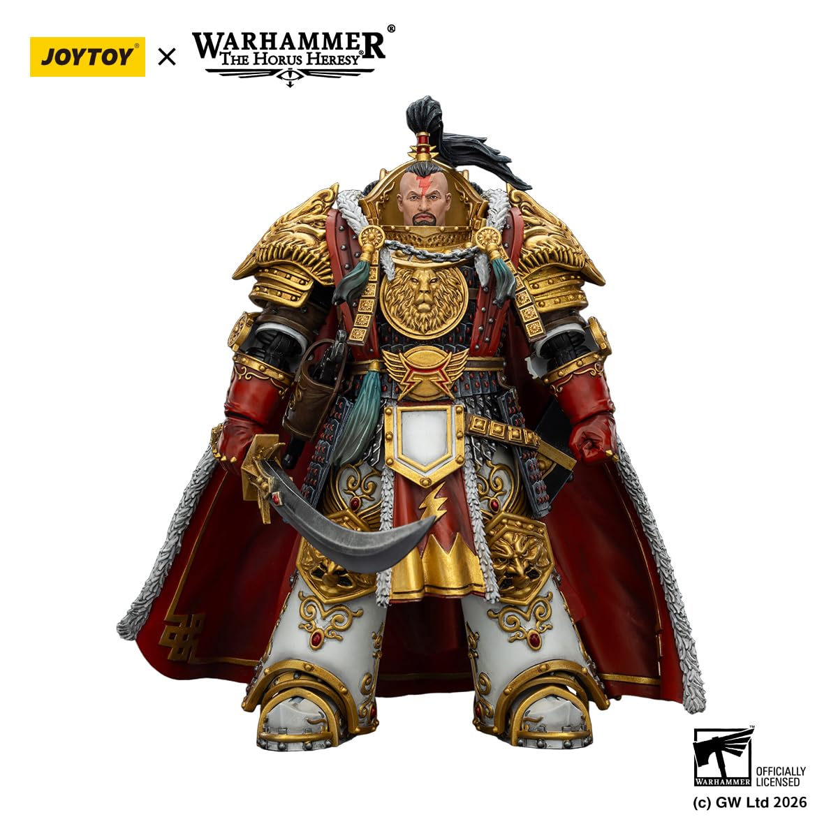 JOYTOY Warhammer 40K figurki akcji 1/18 białe blizny Jaghatai Khan Primarcha V Legionu prezenty urodzinowe model kolekcjonerski Warhammer miniatury