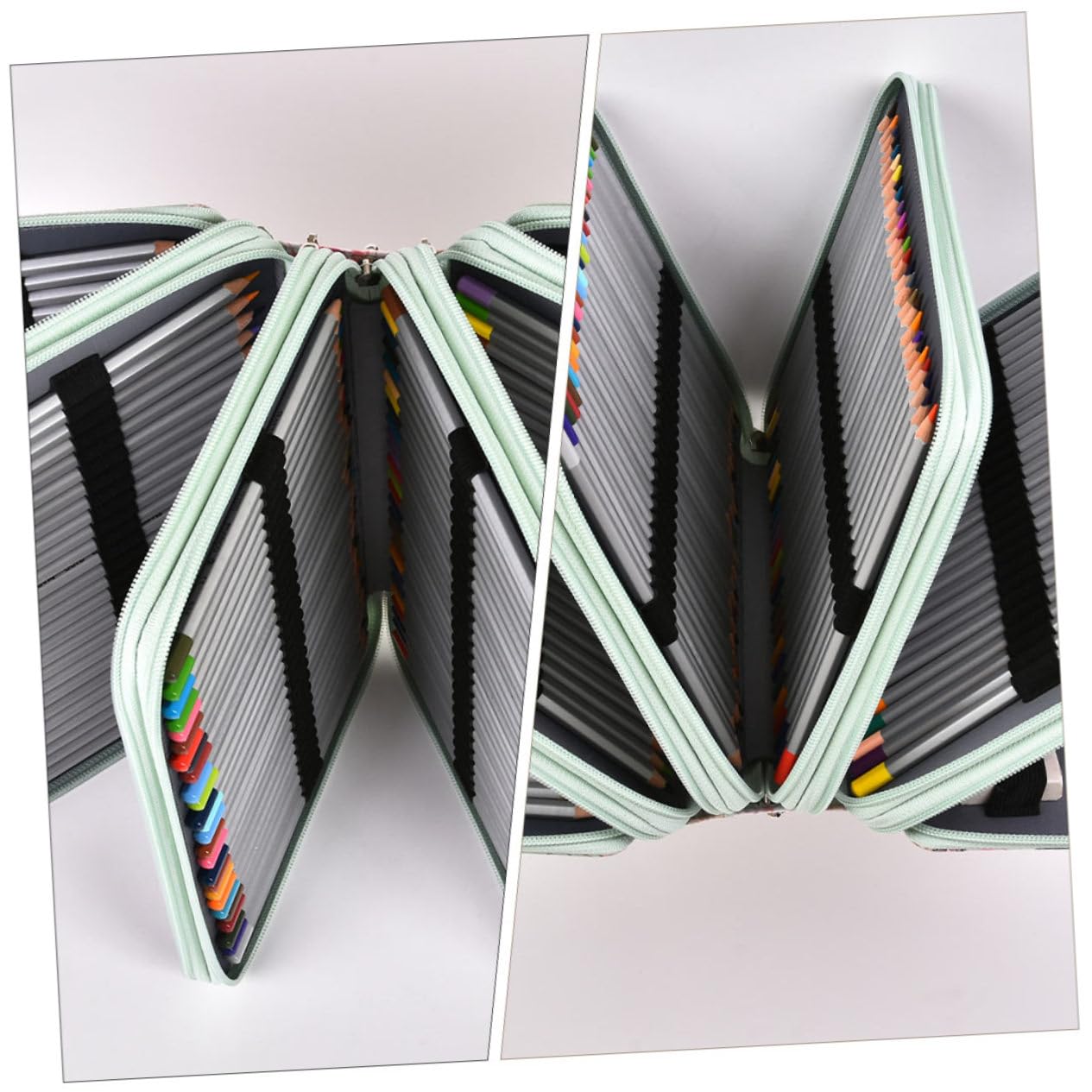 Angoily Borsa per Forniture Artistiche 252 Scomparti, Astuccio Portapenne Multifunzionale Maniglia e Corda Elastica per Ufficio e Lavoro All'aperto