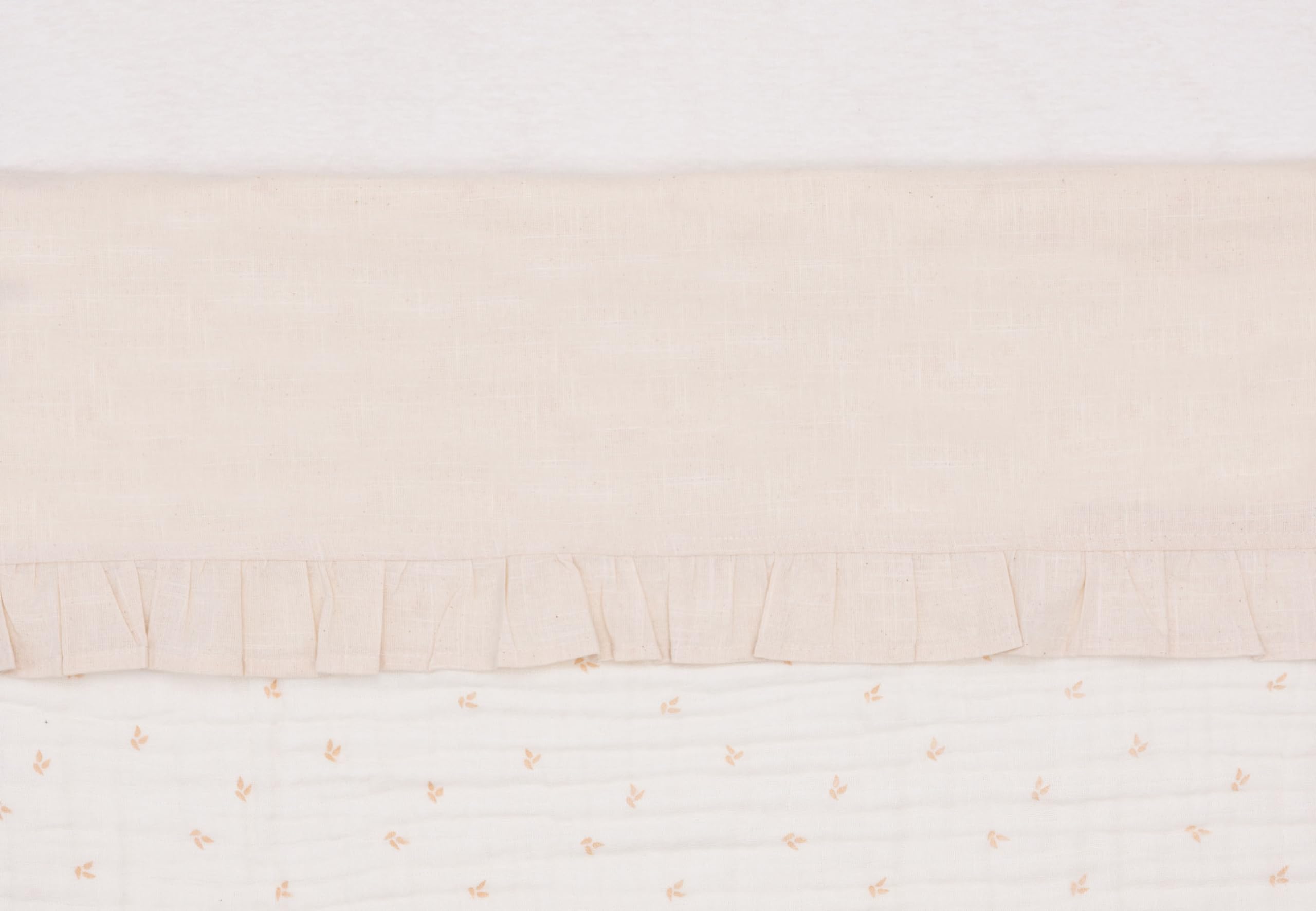 Jollein Bed Sheet Cradle, Ruffle Ivory, 75 x 100 cm, For Baby Cradle, 100% Cotton, Oeko-Tex Certified, Linen Look - Image 3