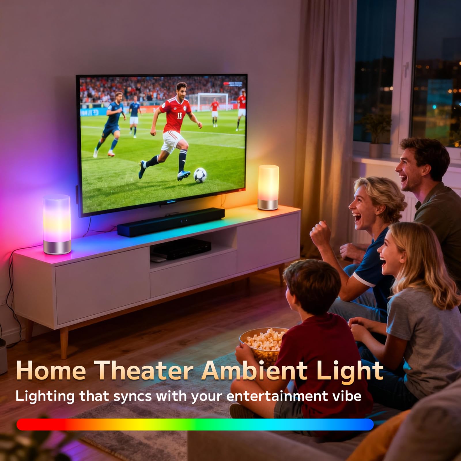Nachttischlampe, Touch-Steuerung, Nachttischlampe für Schlafzimmer, 3 Stufen dimmbar, warmweiße Lichter mit 256 RGB-Farbmodi, modernes Design, Tisch