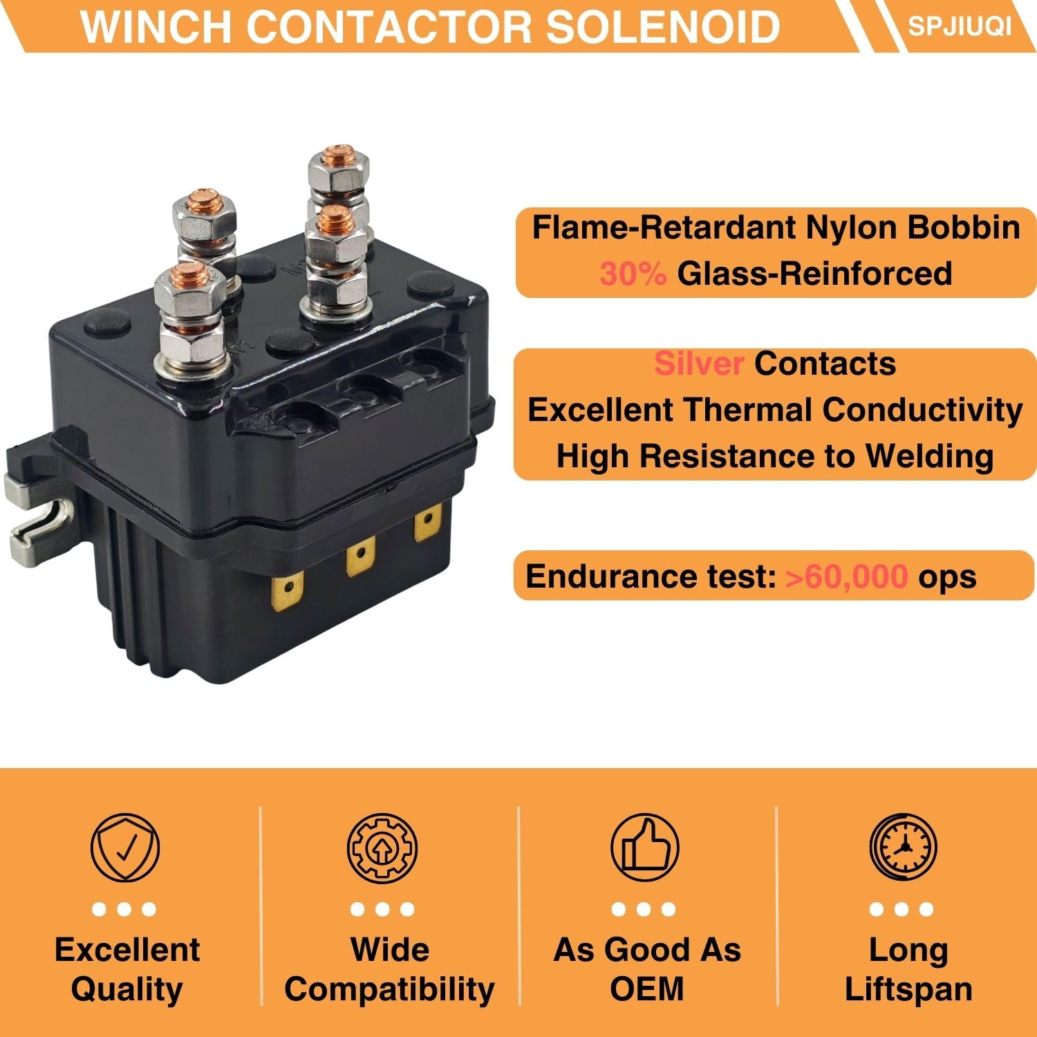 Relé solenoide de cabrestante de 12 V 500 A, controlador resistente, contactor de marcha atrás de 8000 a 12000 libras para ATV, SUV, 4WD, SUV, camiones, motores esparcidores compatibles con