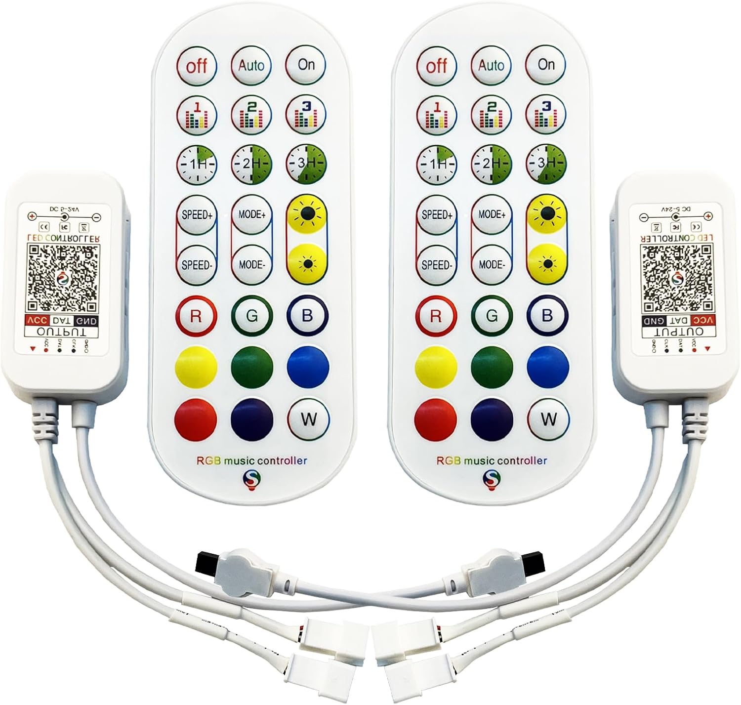 LED Strip Light Controller with APP, Music Sync and IR Remote for Upgrading 3-pin Led Lights Strip to Bluetooth Connection(2Pack)