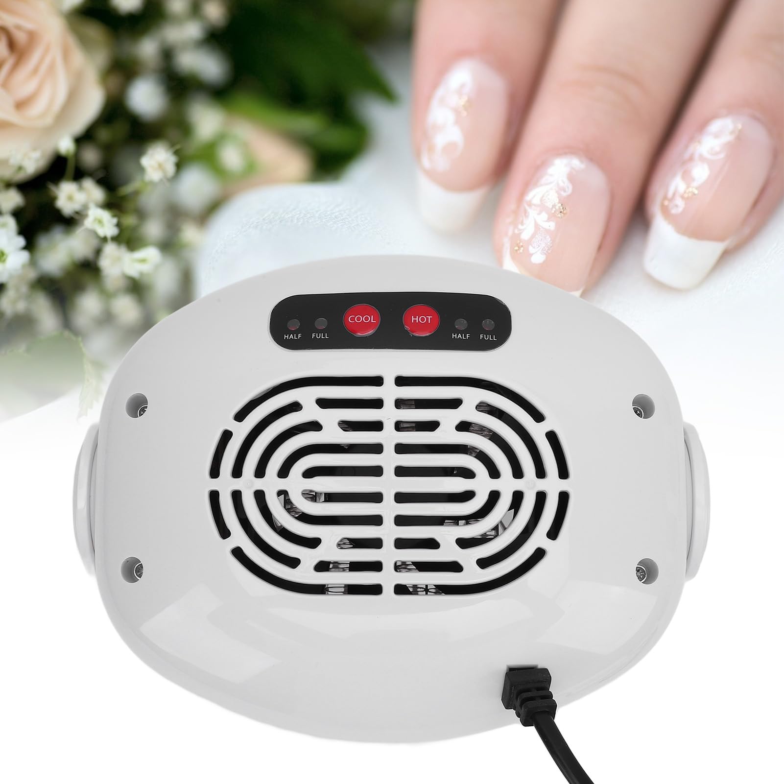 Luft-Nagellacktrockner, Nageltrockner, Warm- und Kühlmodus, Automatischer Start, Stopp, Vorwärts- und Rückwärtsdrehung, Nageltrocknungsventilator (220V EU-Stecker)