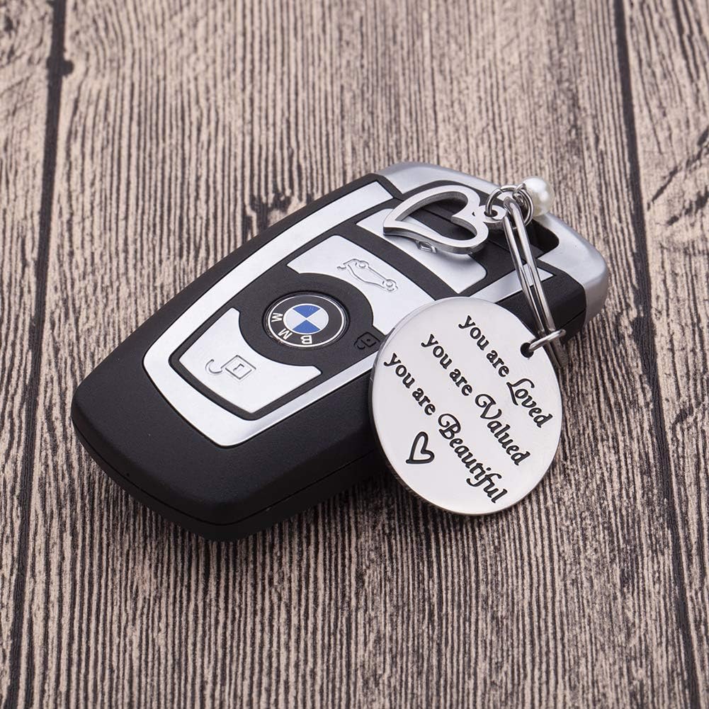 Inspirational Gifts Encouragement Keychain For Her Teens Teenage Girls Sister In Law Young Women Friends Birthday Valentine Day Gifts For Daughter Niece Key Chain Dog Tag For Her Presents : Clothing, Shoes & Jewelry