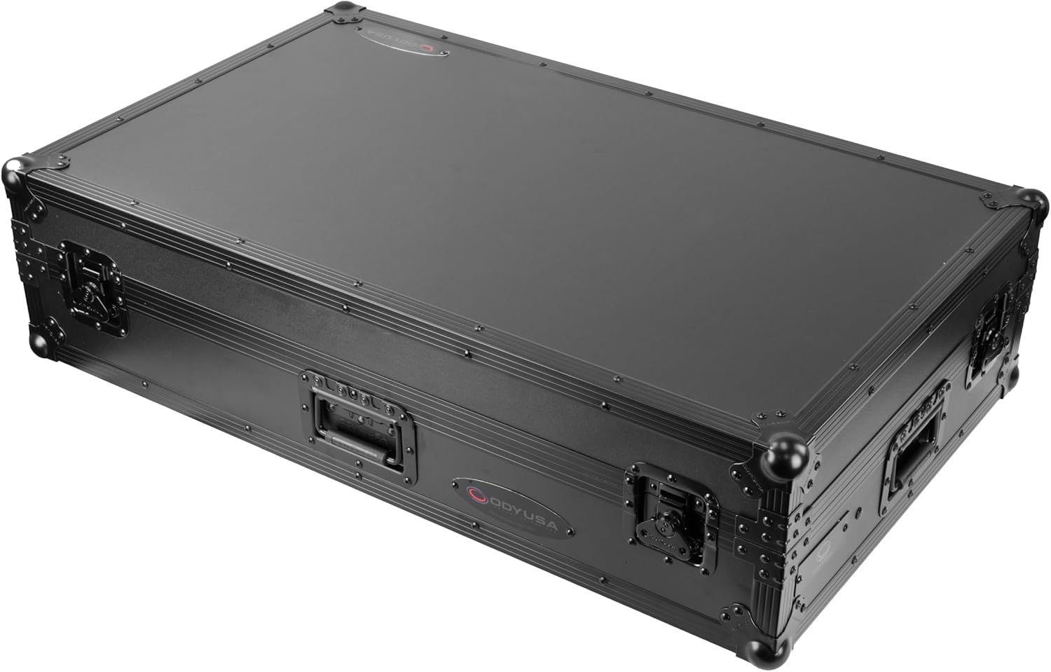 Odyssey AlphaTheta XDJ-AZ Dual 1U Rack Space Black Label Flight Case with Glide Style Laptop Platform and Wheels