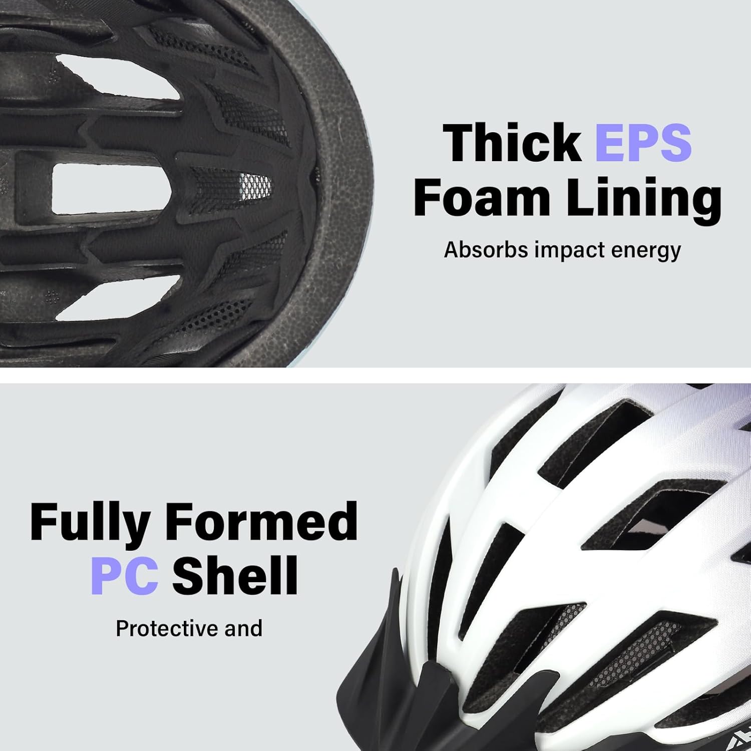 Youth Adult Road Bike Helmet, Men Women Adjustable Mountain Bicycle Helmet with Detachable Visor, 2 Sizes for Age 8-14+ Youth, Kids, Adult - Image 2