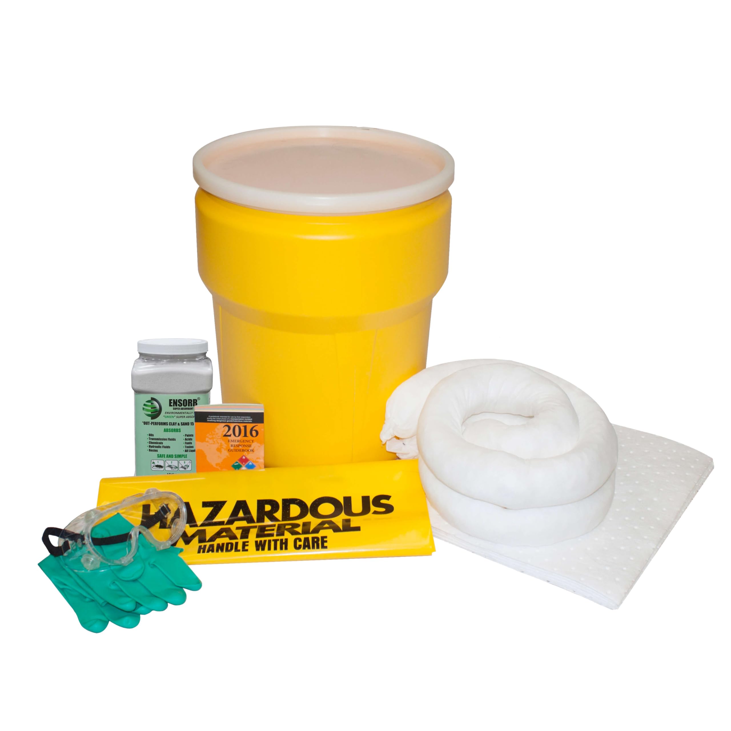 ENPAC 10-Gallon Drum Spill Kit, Oil-Only, Yellow, Soaks Any Spilled Liquid, Easy to Transport, Drum and Lid Included