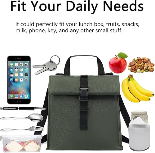 Miniatura 6 de Lonchera térmica para hombresmujeresniños, lonchera reutilizable con correa ajustable para el hombro, contenedor térmico para el almuerzo para
