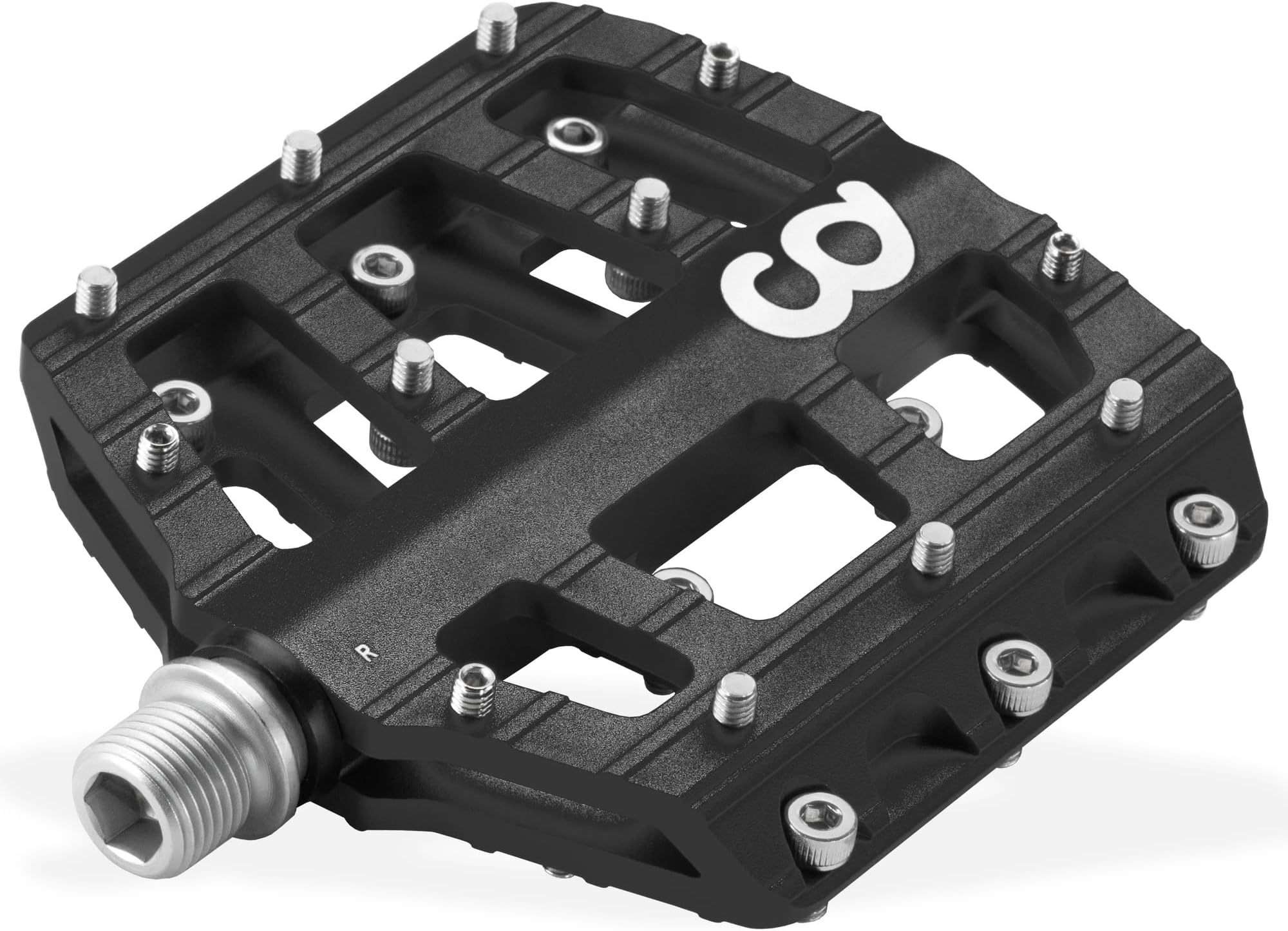Flat Mountain BMX/MTB Aluminum Bike Sealed Bearing Pedals - Large Bicycle Platform Pedals 9/16" with Anti-Skid Nail Black Blue Grey