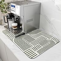 Vista 45 de AMOAMI Tapete de café absorbente con parte trasera de goma para secar platos para encimera de cocina, accesorios de bar para debajo de la cafetera