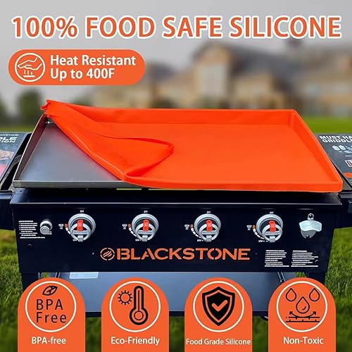 Miniatura 3 de Funda de silicona para parrilla Blackstone, borde completo mejorado de 36 pulgadas, resistente grado alimenticio, protege el grado de roedores,