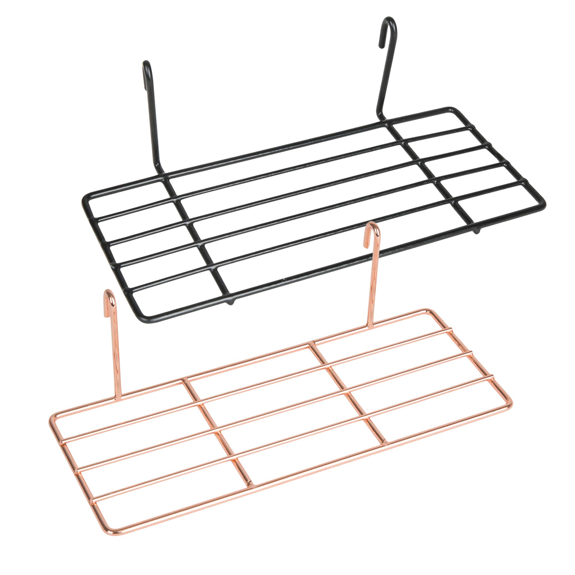 Accessoires de Grille Murale, étagère Suspendue, Rack de Stockage Mur Grille Suspendu, étagère de Stockage en Fil, Or-Rose, 25 x 10 x 7 cm