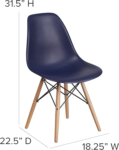 Miniatura 73 de Flash Furniture - Paquete de 2 sillas Elon Series de plástico negro con patas de madera Negro -,Gris (Moss