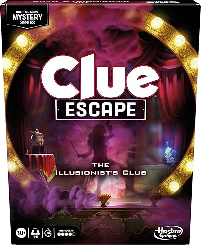 Miniatura 1 de Clue Escape The Illusionist's Club Juego de mesa  Juego familiar de Escape Room  Misterio de resolución 1 vez  A partir de 10 años  1-6 jugadores