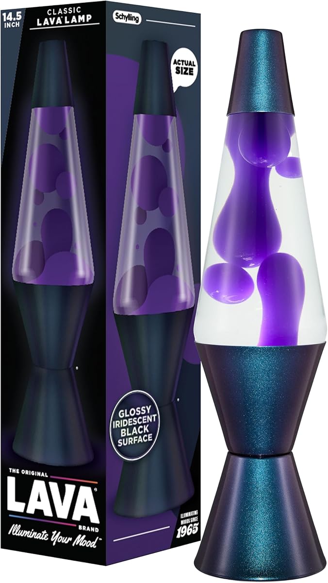 Lava The Original Lamp - 14.5" Black Iris – Classic Liquid Motion Lamp - Purple Wax and Clear Liquid - Item #2425 (Amazon Exclusive)