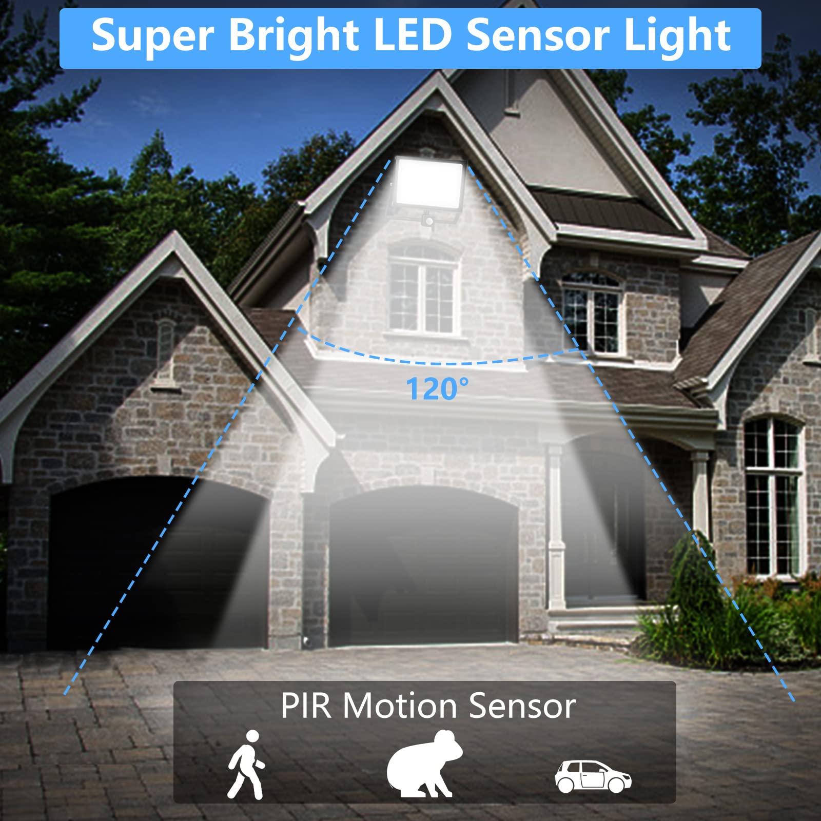 4pc 30W LED Außenstrahler mit Bewegungsmelder, 3000LM LED Strahler mit Bewegungsmelder Außen, 3000K Warmweiß LED Fluter Aussen Scheinwerfer, IP65 Wasserdicht Flutlicht für Garten Garage Hinterhof