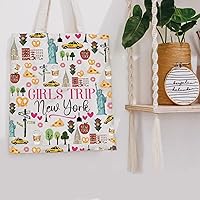 Vista 3 de POFULL Nueva York Vacaciones Regalo Viaje Nueva York Cremallera bolsa Viaje Cosméticos Bolsa, Bolso tote de viaje para niñas Nueva York