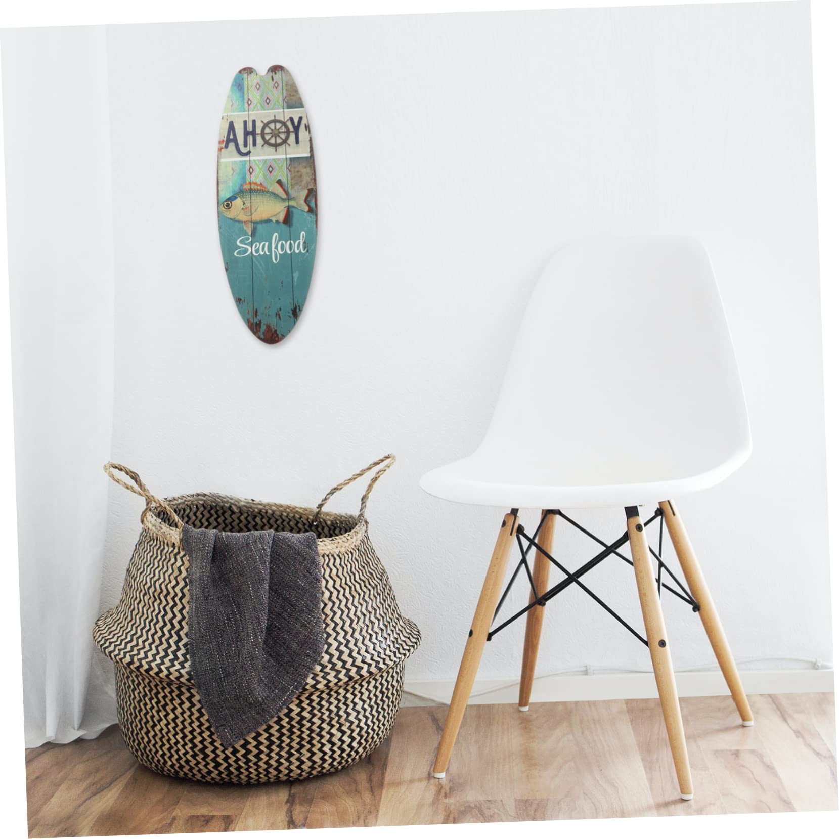 FUNOMOCYA Wooden Surfboard Wall Sign Beach Decorations Coastal Summer Tropical Theme Home Bar Hanging Wall Art for Living Room Bedroom Bathroom - Image 4