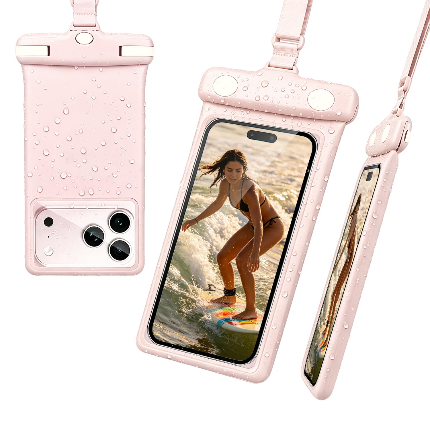 wellhouse Waterproof Phone Pouch, Waterproof Phone Case for iPhone 17 16 15 14 13 Pro Max XS Samsung, IPX8 3D Cellphone Dry Bag Beach Essentials (1