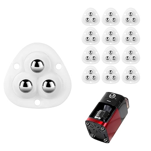 12 PCS Small Appliance Casters Wheels Sticky Swivel Sliders Mini Self Adhesive Universal Wheels for Stand Mixers, Coffee Makers, Air Fryers, appliance rollers for kitchen appliances countertop (White)
