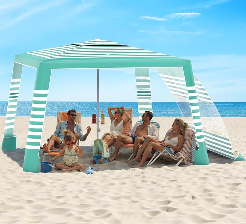 Rhino Valley Beach Cabana, 8 * 8FT Beach Tent UPF50+ Protection