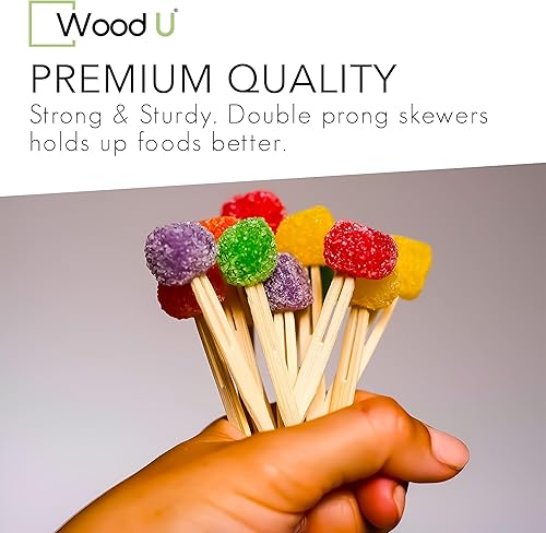 Miniatura 15 de Palillos de madera de bambú para paletas – 7 pulgadas 100 piezas palillos de dientes para aperitivos – Palillos de cóctel para frutas, Kabab
