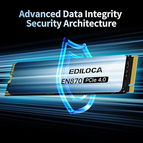 Ediloca EN870 SSD 1 to PCIe Gen4, NVMe M.2 2280, jusqu'à 7000 Mo/s, Cache SLC Dynamique, Disque SSD Interne, Compatible avec PS5 et PC - 4