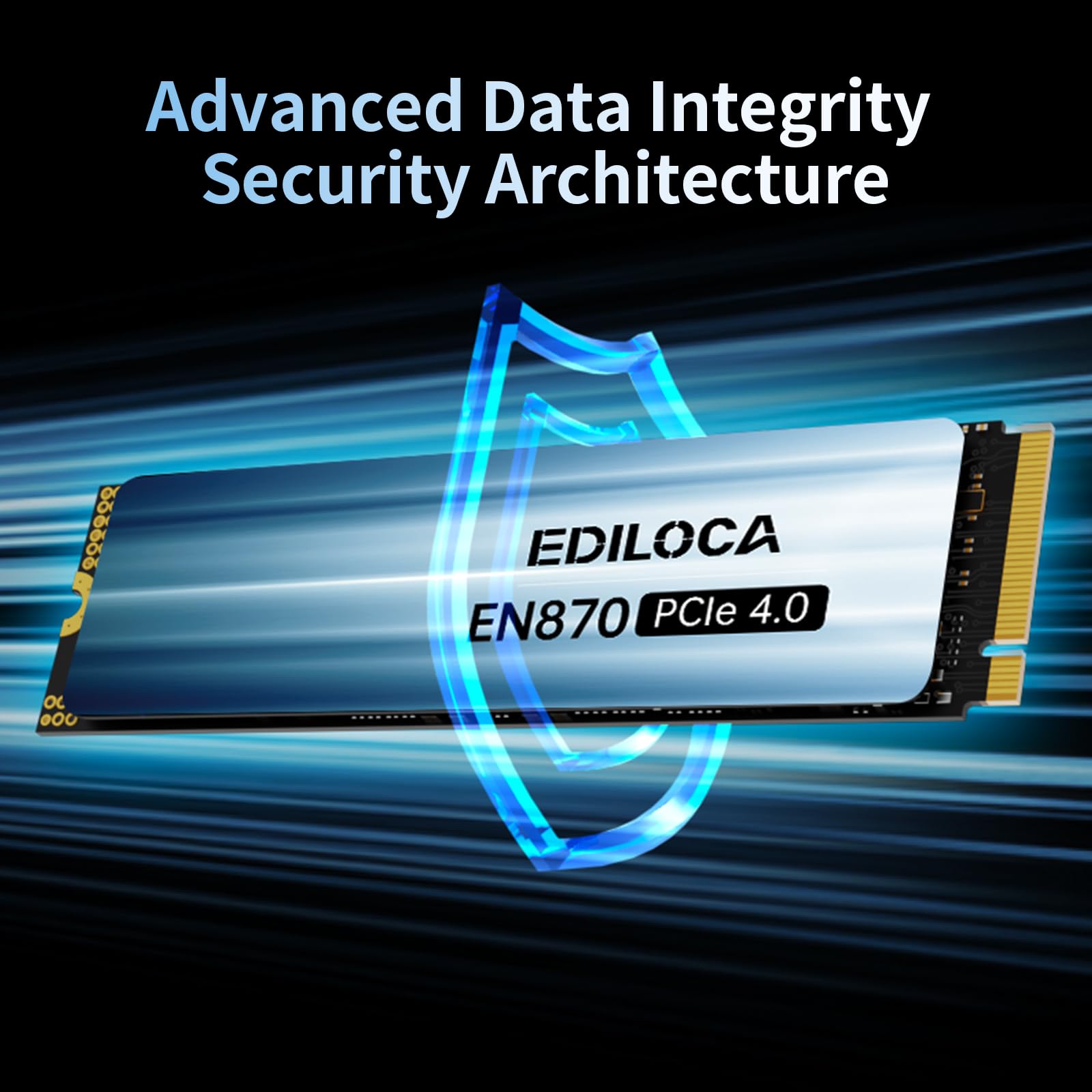 Ediloca EN870 SSD 4 to PCIe Gen4, NVMe M.2 2280, jusqu'à 7300 Mo/s, Disque SSD Interne, Cache SLC Dynamique, Compatible avec PS5 et PC