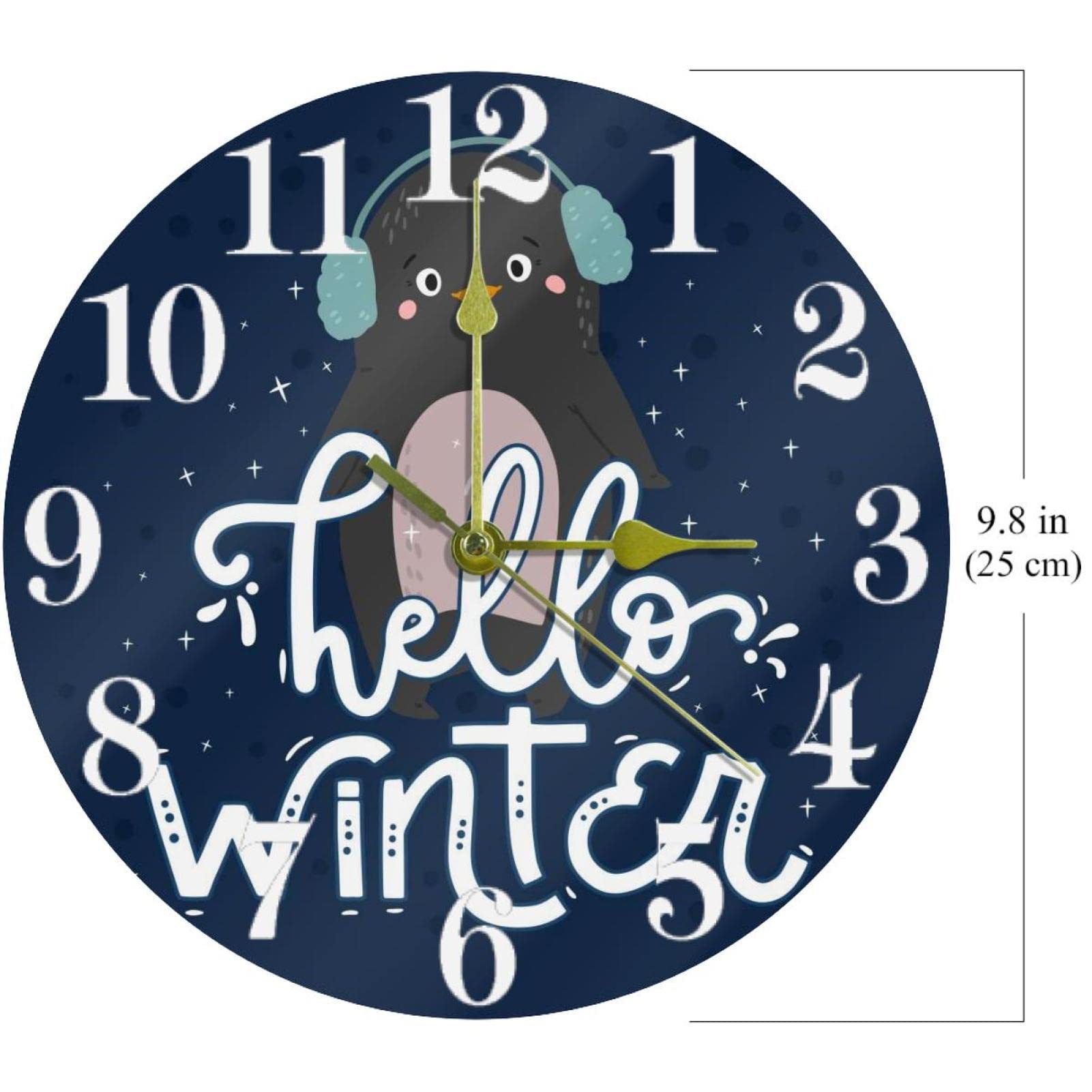 Wanduhr Mit Pinguin Design - 25,4cm Leise Quarzuhr Für Küche & Wohnzimmer